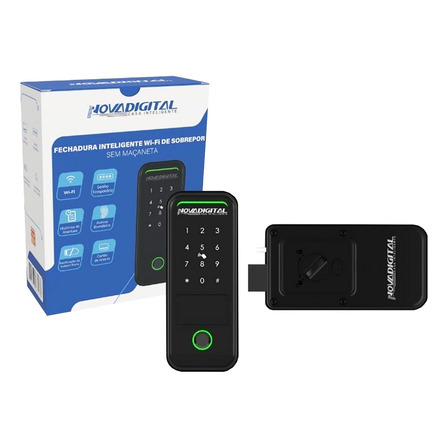 Fechadura Inteligente Eletrônica De Sobrepor Wi-fi Novadigital Sm-07 Com Biometria Sem Maçaneta Cor Preto Fechadura Inteligente Eletrônica De Sobrepor Wi-fi Novadigital Sm-07 Com Biometria Sem Maçaneta Cor Preto