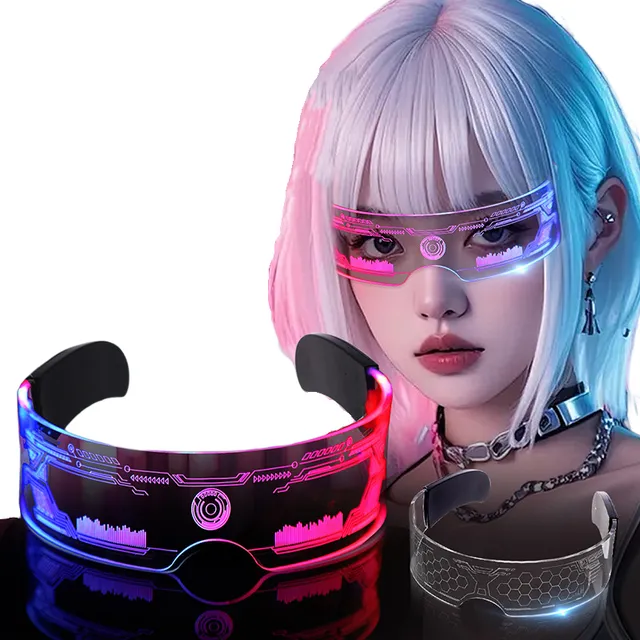 4 Tipos Lentes Led Con Luz Fiesta Gafas Con 7 Color 12 Modos Color Multicolor Diseño Multicolor