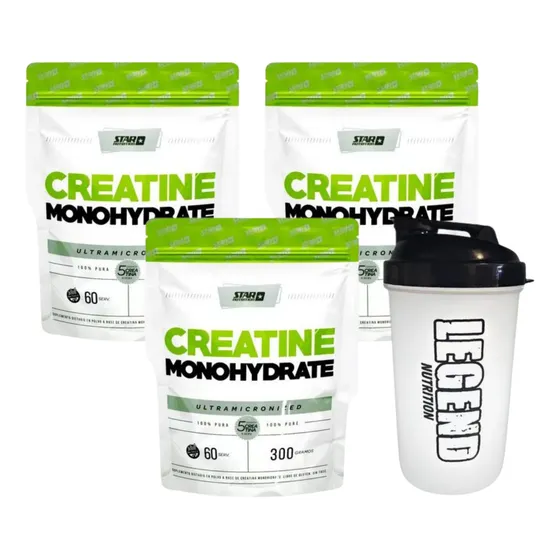 Suplemento En Polvo Creatina Doypack 300g Star Nutrition Pack X3 Vaso Legend 600ml