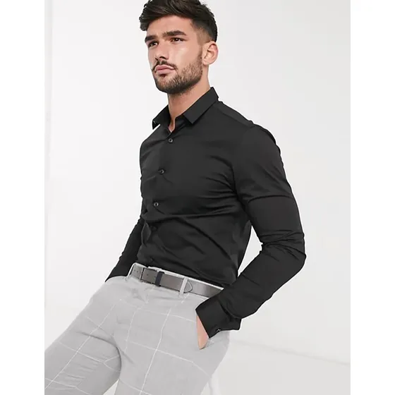 Camisa Slim Fit Algodon #1402 De Caballero