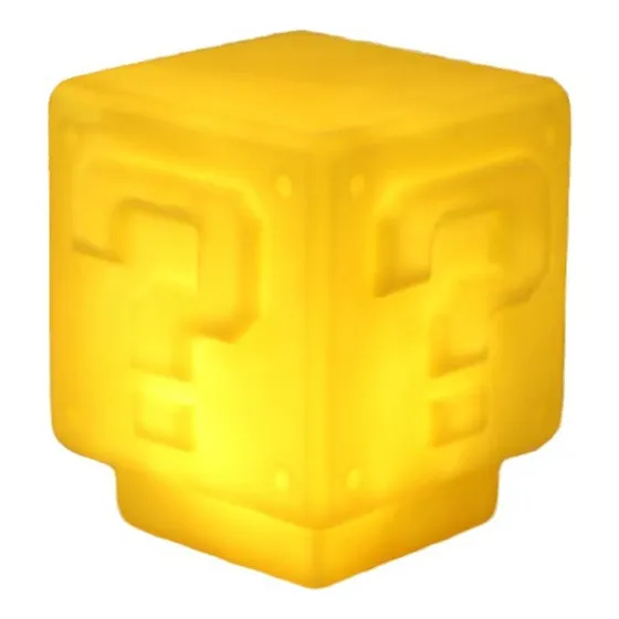 Lámpara Cálida Cubo De Preguntas Mario Bros Noche