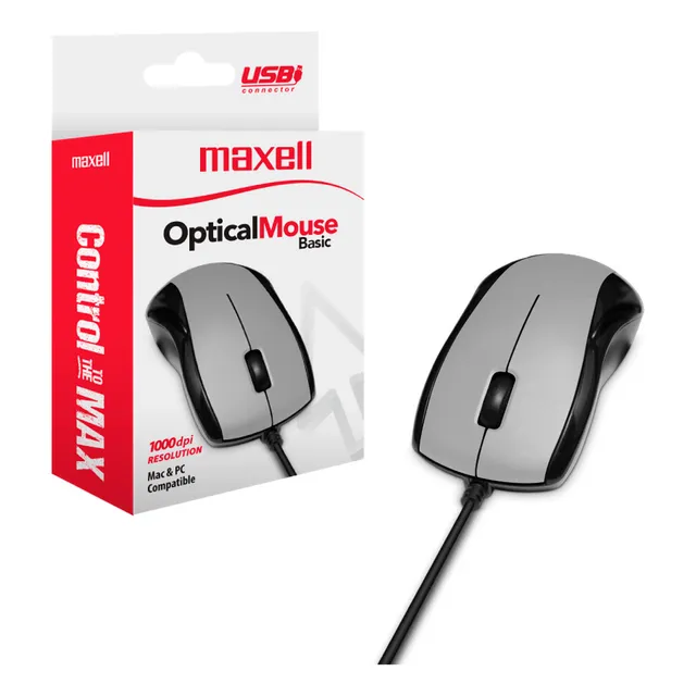 Mouse Óptico Maxell Usb MOWR-101 1200DPI Gris