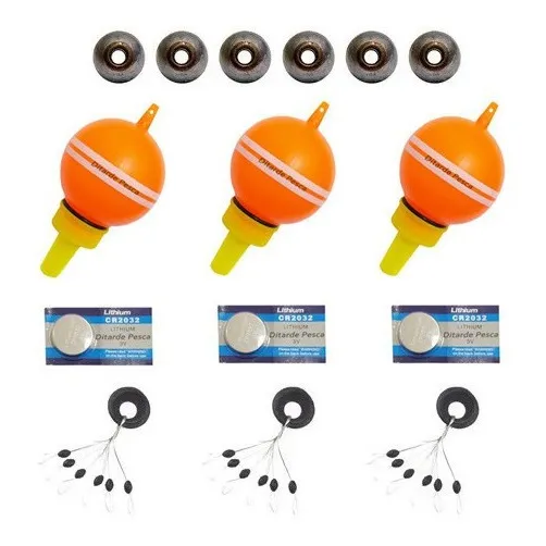 Kit Carpa Cabeçuda Boia Luminosa + Chumbo Poita + Limitador