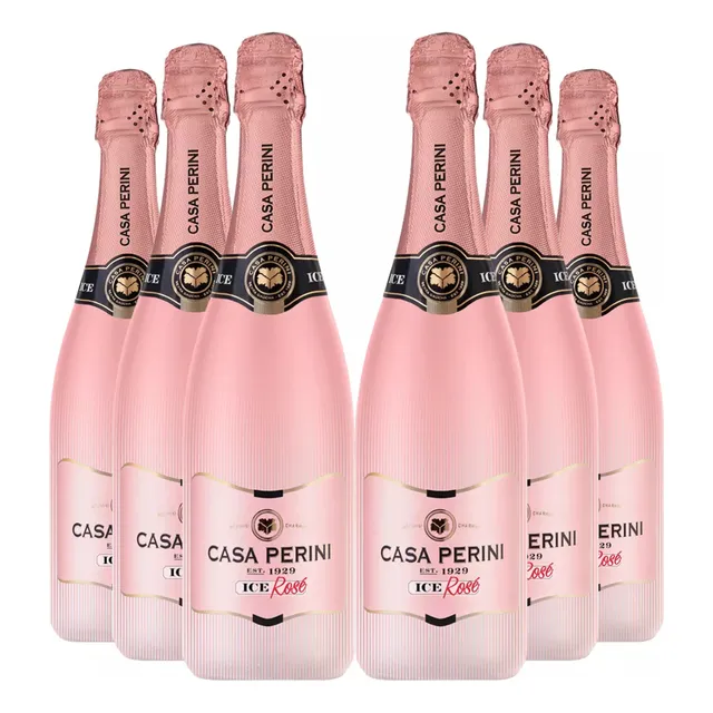 Espumante Casa Perini Ice Rosé Demi-sec 750ml Kit 6 Unidades