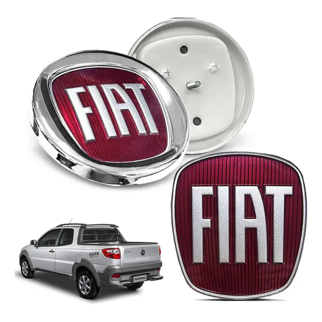 2 Emblema Grade + Tampa Fiat Strada Fire Working 2013 A 2020