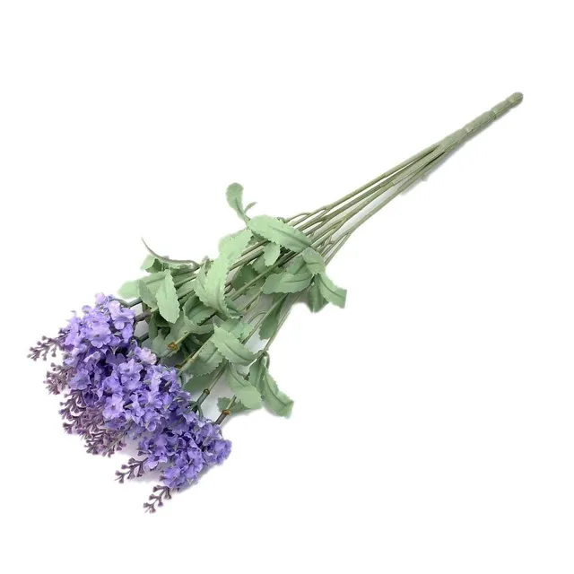 Ramo Artificial De Flores Lavanda Color Violeta Oscuro