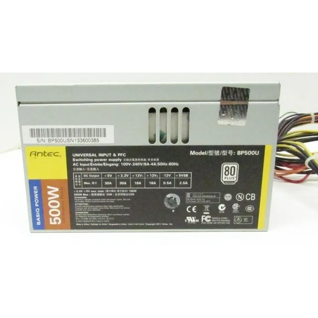Antec Bp500u Fuente De Poder De 500w 80 Plus Certificada