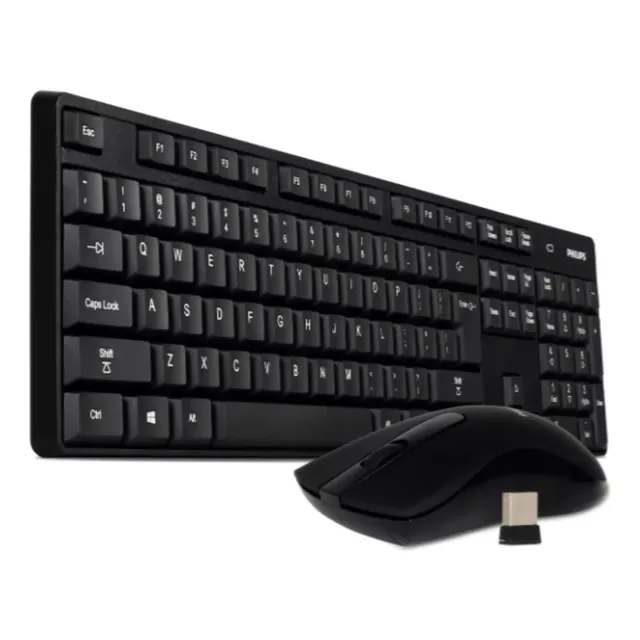 Kit Teclado Y Mouse Inalámbrico Philips Spt6501b Negro