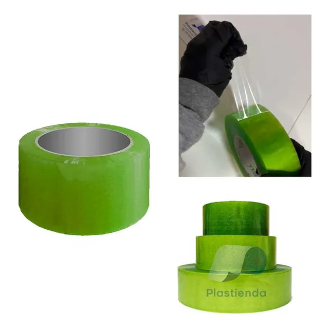 Rollo Cinta Transparente Verdosa Industrial De 100 Metros
