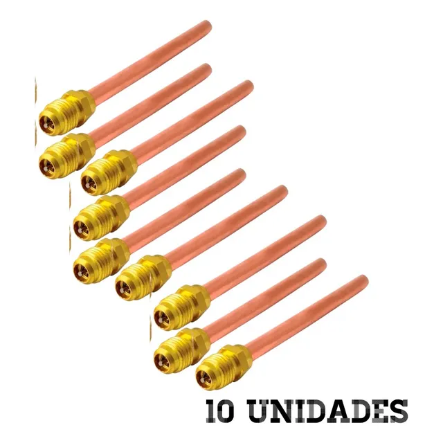 Valvula De Carga De Servicio De Nevera 1/4 Pack 10 Unidades