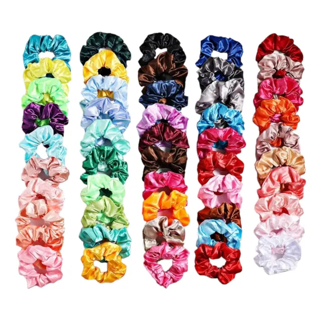 Scrunchies De Satin Kit X6 Moñas Cuidado Del Cabello Bambas