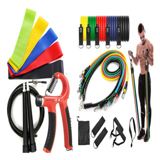 Kit 11 Elastico Exercicio + 5 Mini Band + Hand Grip + Corda Kit 11 Elastico Exercicio + 5 Mini Band + Hand Grip + Corda