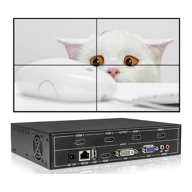 Video Wall  1x2 - 1x3 - 1x4 - 2x1 -2x2 - Con Audio Hdmi/vga