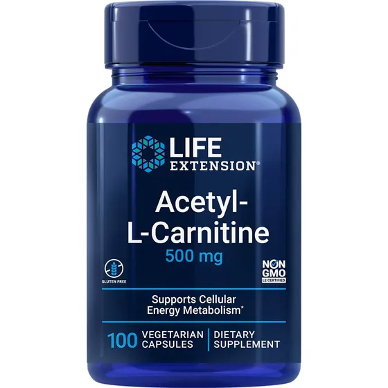 Suplemento Life Extension Acetil L Carnitina 500 Mg 100 Vcap