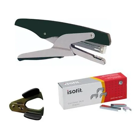 Set Corchetera Alicate + Corchetes + Saca Corchetes Isofit 