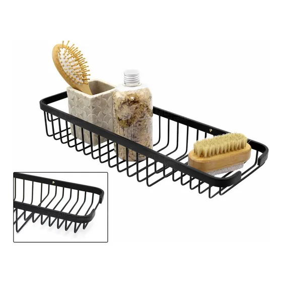 Estante Negro Repisa Rejilla Organizador Baño Inoxidabl Bce