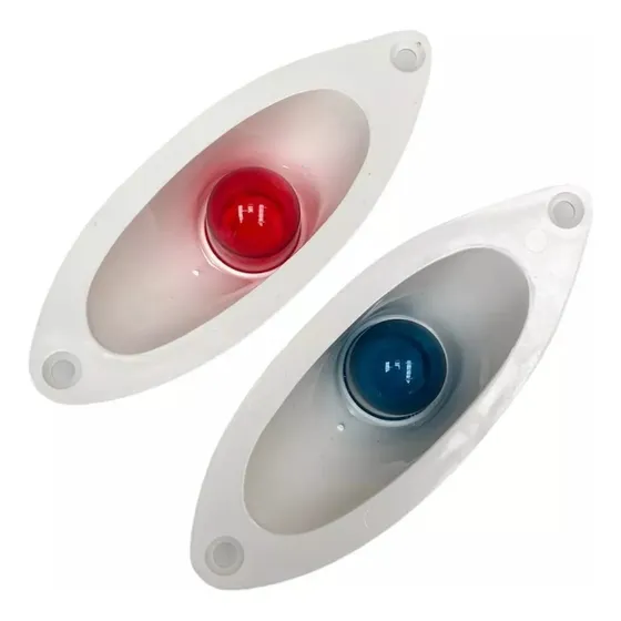Faros De Proa Tipo Ojo De Gato Rojo Y Verde Color Plasticos Luz Plastico Blanco
