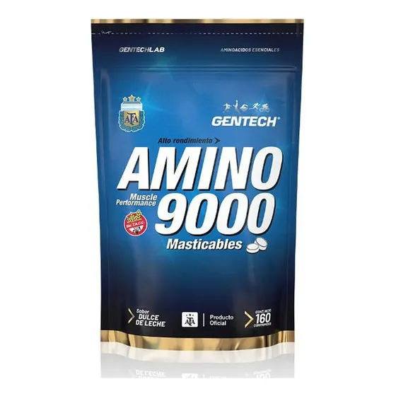 Amino 9000 Gentech 160 Tabs Masticables Sabor Dulce De Leche