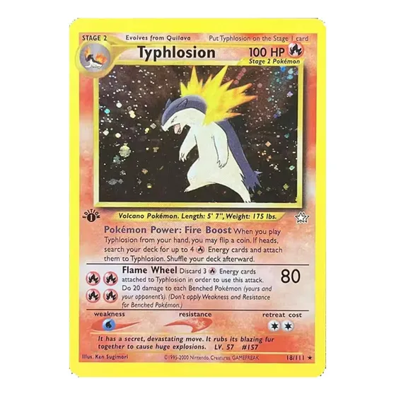 Typhlosion 18/111 Carta Pokemon Simil 1999 1ra Edicion