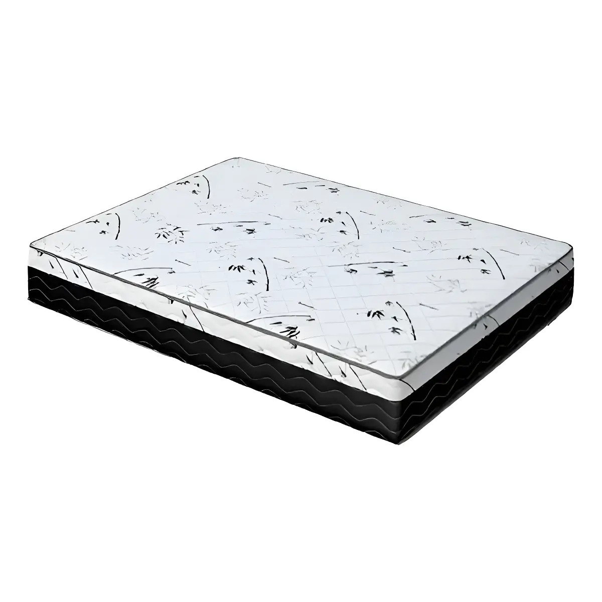 Colchão Casal Espuma D33 One Face - Bello Box - 17x138x188 Cor Branco C/ Preto