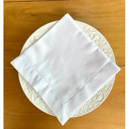 8 Guardanapos Ponto Ajour - 45x45 - 180fios - 100% Algodão Branco