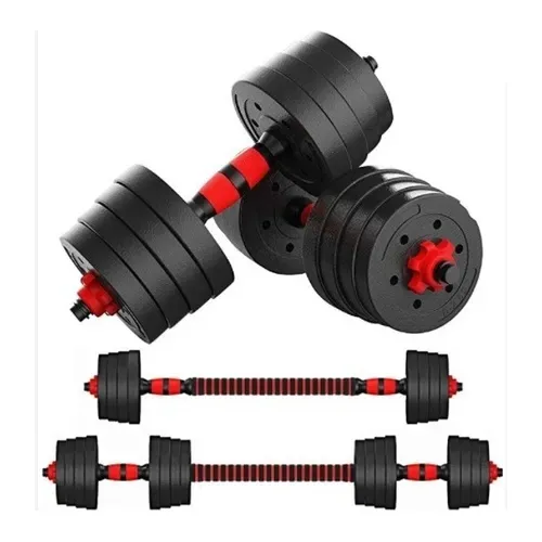 Set De Mancuernas De 40 Kilos En Total Más Barra Extensor 