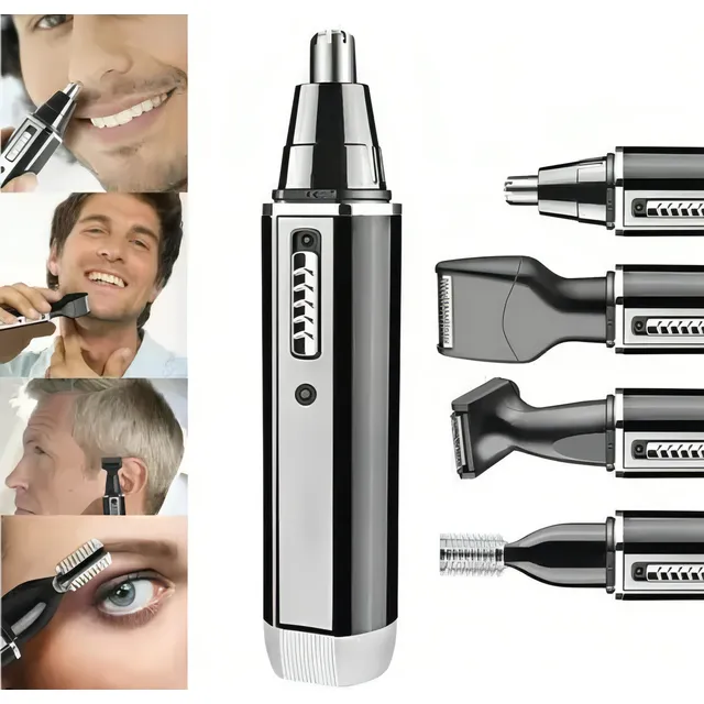 Waikil® 4 En 1 Afeitadora Rasuradora Barba Eléctrica Recargable Kit Color Negro