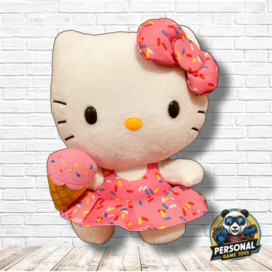Boneca Hello Kitty Sorvetinho Pelúcia Original 14cm