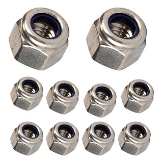 Porca Nylon Autotravante Parlock M12 Inox A2 - 10 Peças Porca Nylon Autotravante Parlock M12 Inox A2 - 10 Peças