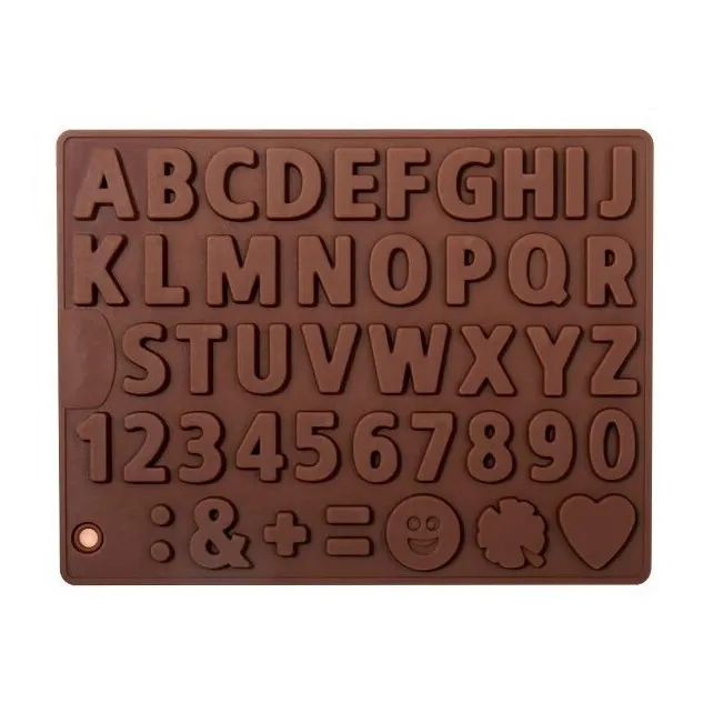Molde Silicón Abecedario Numeros Y Letras 13304942 Color Marrón