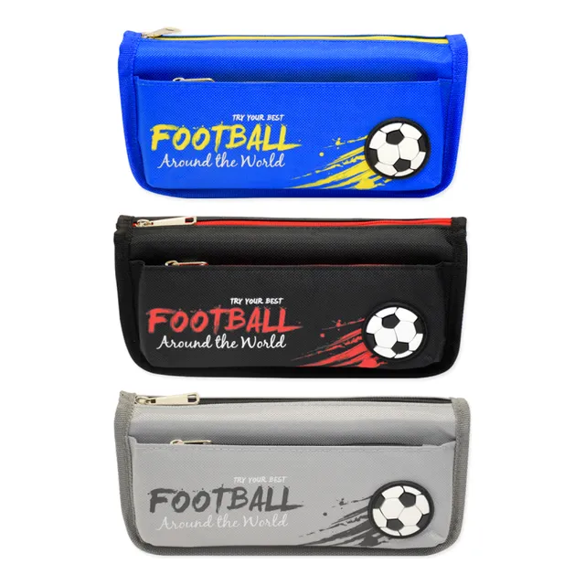 Cartuchera Con 2 Cierres Diseño Fútbol Para Útiles Escuela