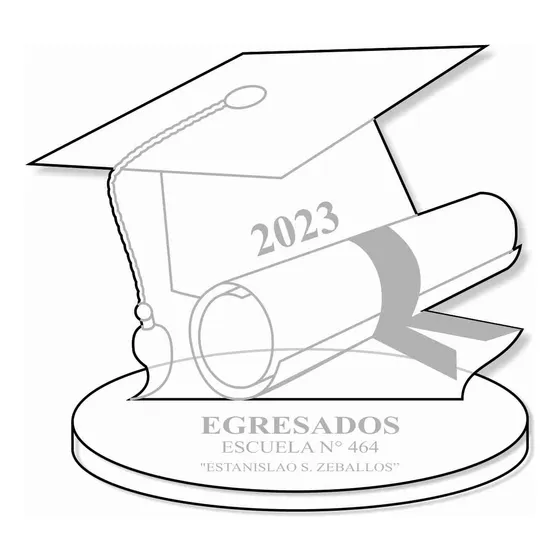 Souvenir Egresado Acrilico Gorro Grabado Personalizado