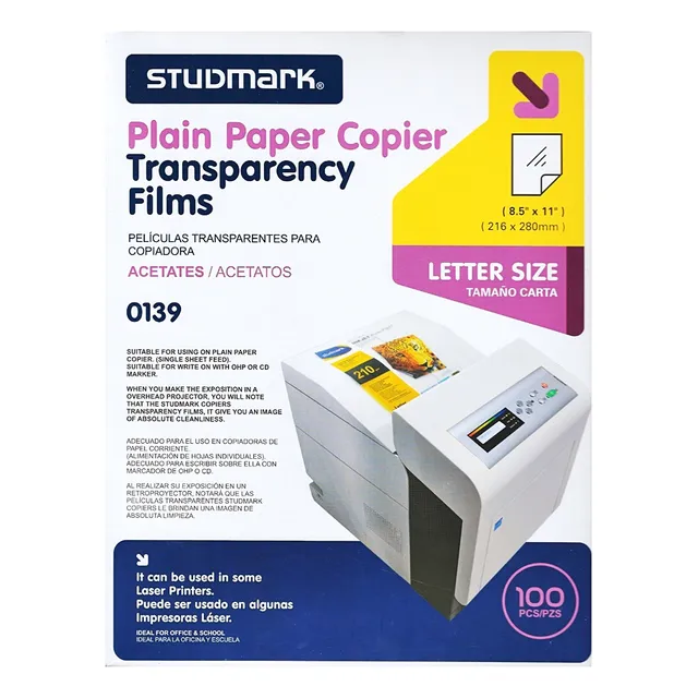 Acetato Imprimible Tamaño Carta Studmark 100 Laminas