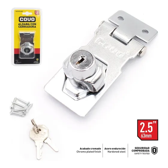 Aldaba Con Cerradura 2 1/2 Pulgada Marca Covo