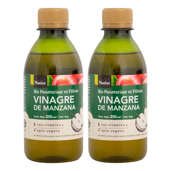 Kitx2 Vinagre De Sidra De Manzana 250 Ml Vitamina C Natier