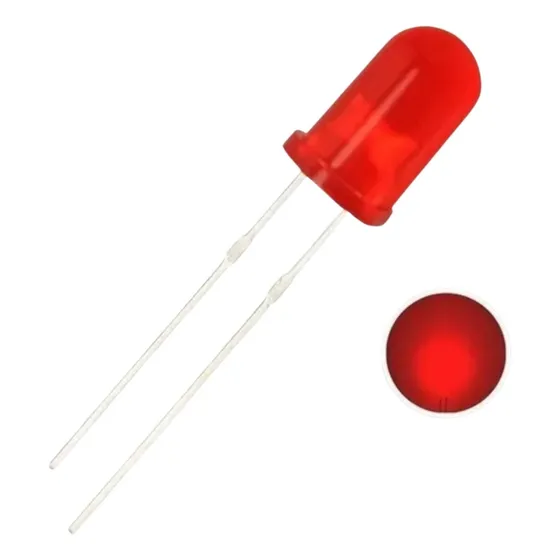 Kit Led 5mm Difuso - 100 Vermelho