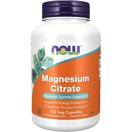 Now Foods Citrato de Magnesio 400mg Biodisponibilidad Superior Altamente Absorbible 120 Caps Veganas