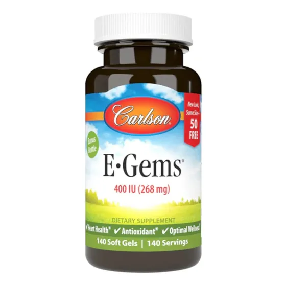 Carlson E-gems, 400 Ui, 140 Cápsulas Blandas