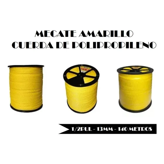 Mecate Amarillo Cuerda De 1/2pul 140mts - Covo
