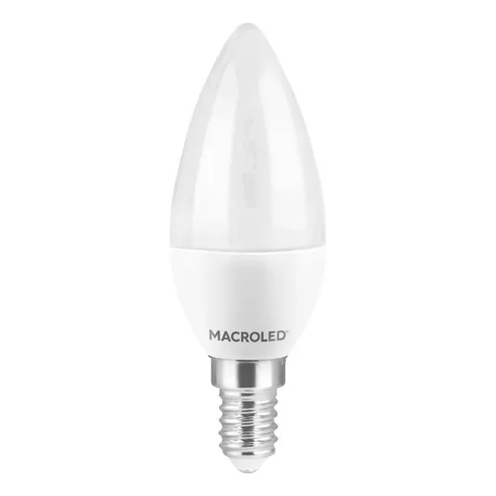Lampara Led Vela Mignon 6w = 40w C37 E14 Luz Calida Macroled Luz Blanco cálido