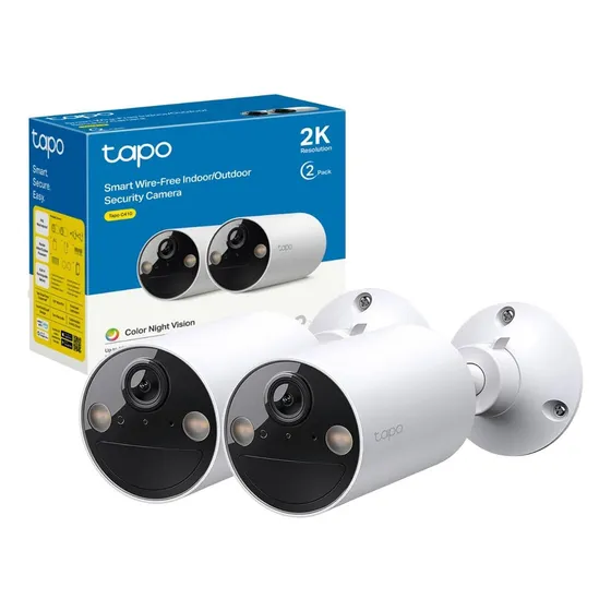 Kit 2 Cámaras Wi-fi Tp-link Tapo C410 2k 3mp A Batería Ext. Color Blanco