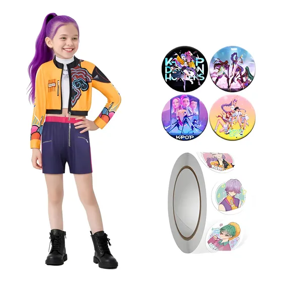 Poupées KP-OP De-mon Hu-nter – Set De 3 (Rumi, Mira, Zoey) Avec Coiffures Violettes, Roses Et Bleues, Accessoires Amovibles, Fans K-Pop