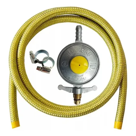 Mangueira Gás 1,20mt Inox Regulador Registro Click 2kg/h P13