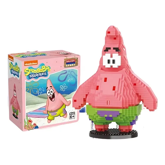 Set De Construcción 3d Patricio Bob Esponja Bloques Armables