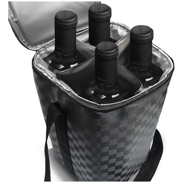 Bolsa Térmica Porta Vinho 4 Garrafas Ou Taças Com Alça