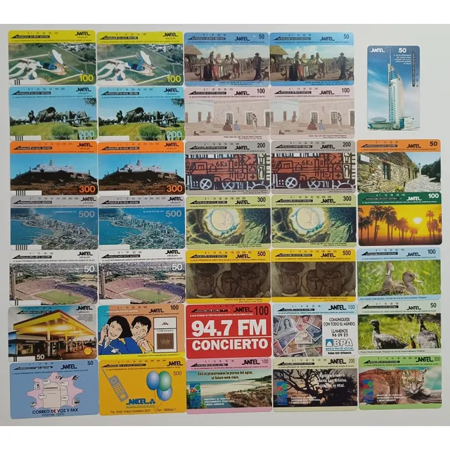Colección Completa Tarjetas Telefónicas Magnéticas Antel 