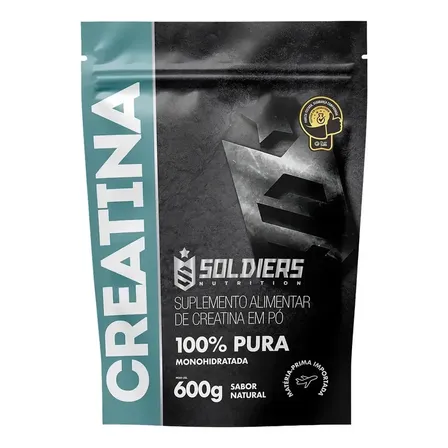 Creatina 600g Suplemento Monohidratada em pó 100% Pura - Soldiers Nutrition