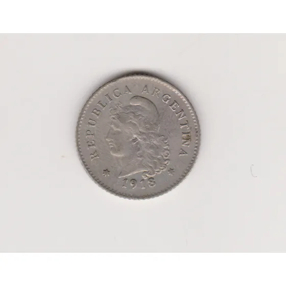 Moneda Argentina 10 Ctvs 1918 Janson 106 Excelente