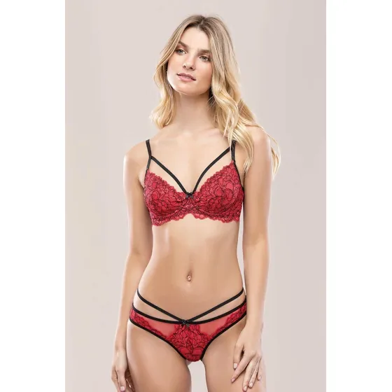 Conjunto De Lencería Juliette - Rojo (bralette, Tanga)