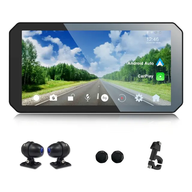 Estéreo Para Moto Carplay Android Auto 6 Pulgadas Con Cámara
